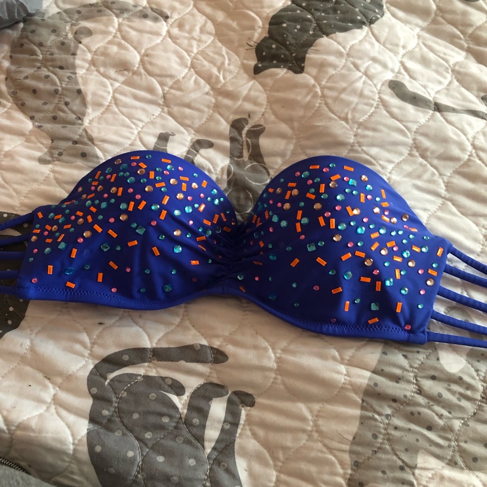 Two bathing suit tops Both M Blue one has padding